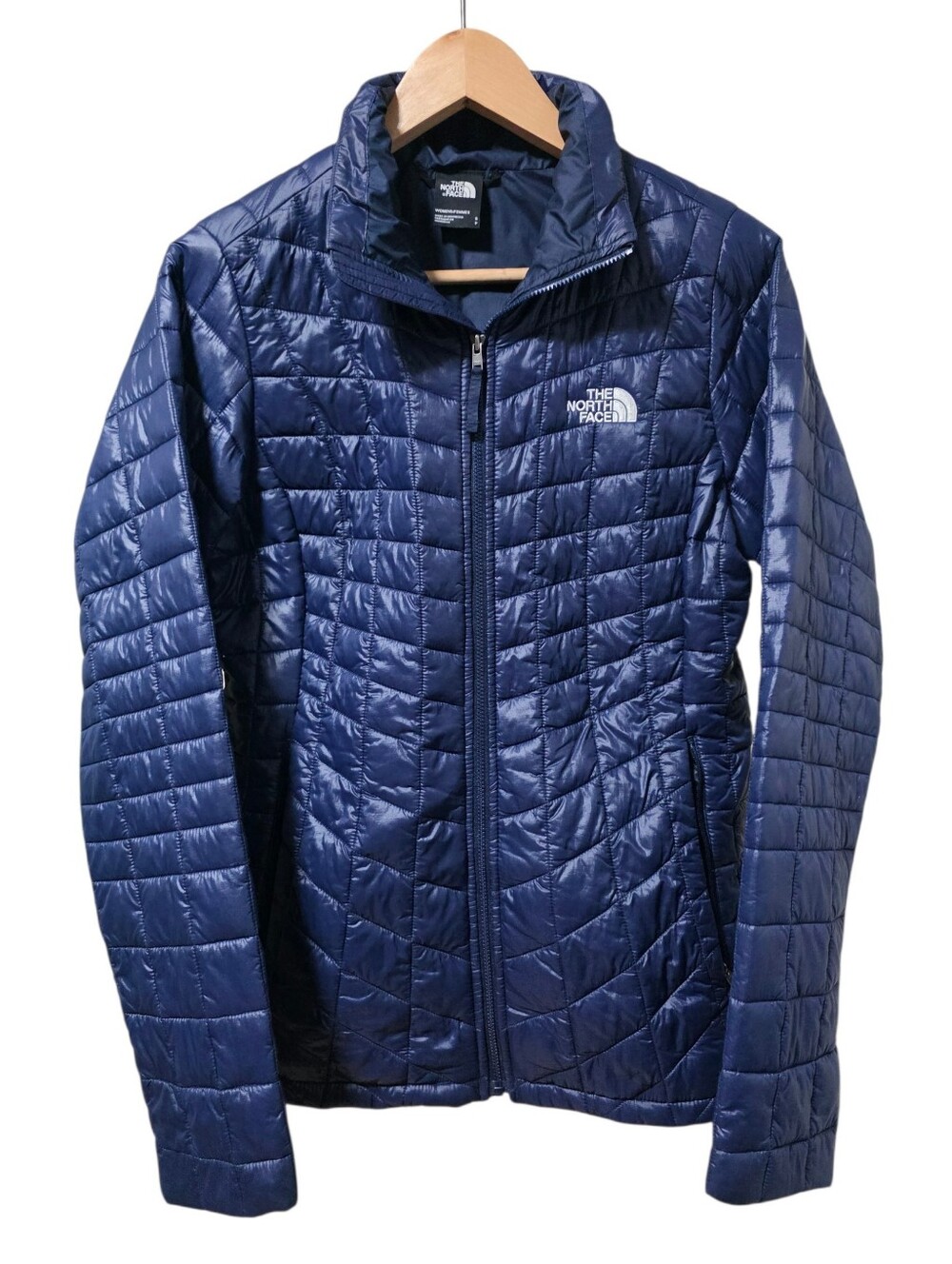The North Face Thermoball Eco Jacket Womens Small Blue Puffer Quilted Full Zip
